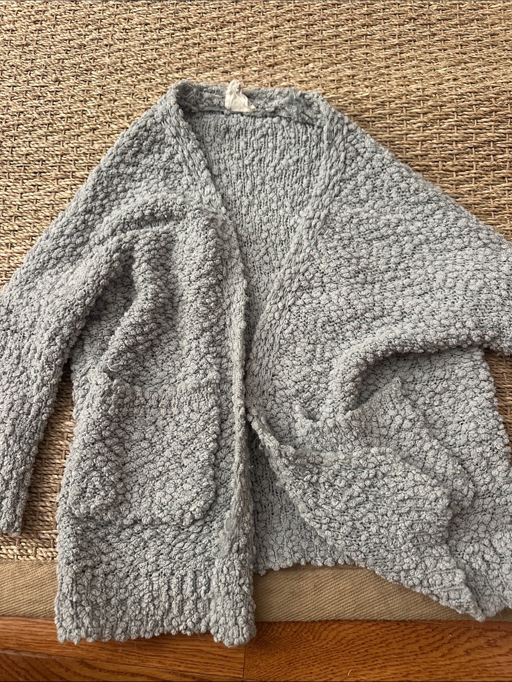 Hayden Light Gray Popcorn Knit Cardigan